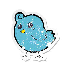 retro distressed sticker of a cartoon bird