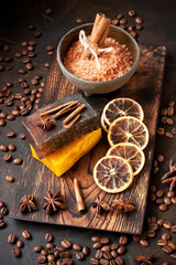 Spa concept with soap and salt