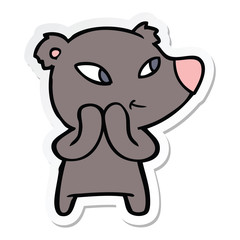 sticker of a cute cartoon bear