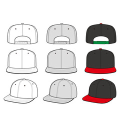 SNAPBACK Cap Fashion flat vector mockup design