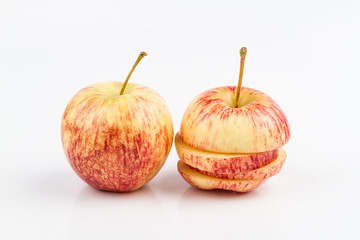 Red apple on white background