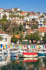 View of Herceg Novi town on sunny winter day. Montenegro