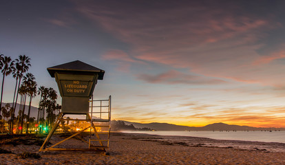 Santa Barbara California Sunset - obrazy, fototapety, plakaty