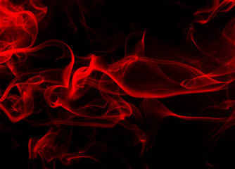 Red smoke abstract on black background. fire design