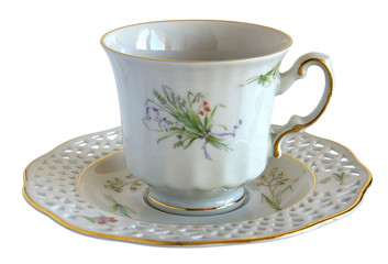 Antique porcelain cup and saucer