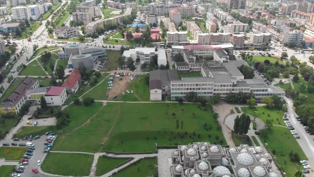 Aerial Serbia Kosovo Pristina June 2018 Sunny Day Mavic Air  Aerial video of downtown Pristina in Serbia on a beautiful sunny day.
