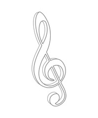 Obraz premium g-clef music note key icon