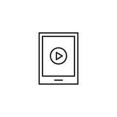 Browser with video player line icon