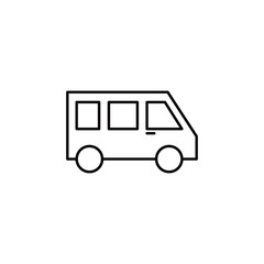 Minivan, transportation, car thin line icon