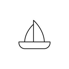 Sailing ship line icon