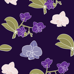 Vintage moody orchids background