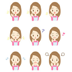 エプロンの女性のイラスト