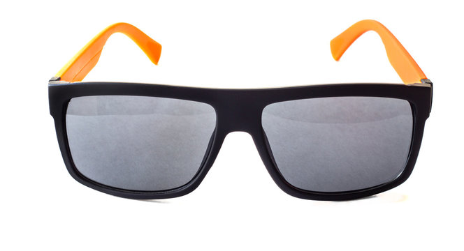 Black And Orange Isolated Sunglasses