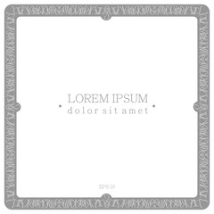 Square frame with ancient elements. Vector illustration.