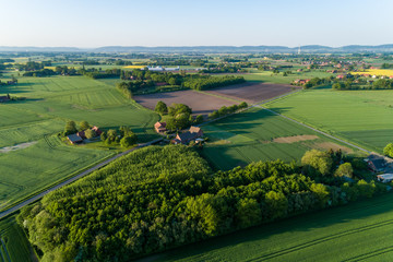 Fototapeta na wymiar Luftaufnahme der Landschaft in Deutschland