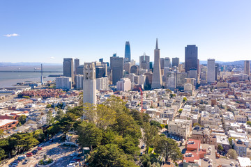 Fototapeta na wymiar San Francisco downtown skyline aerial