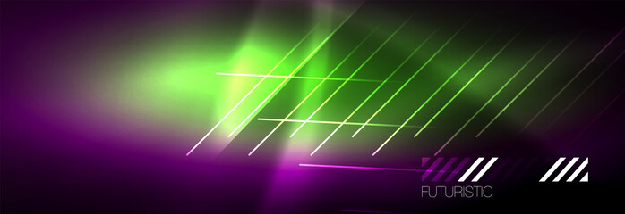 Shiny glowing lights neon color design background