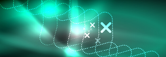 Glowing neon abstract lines, techno futuristic template