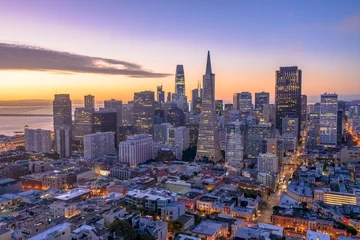 Fotobehang San Francisco downtown skyline aerial © blvdone