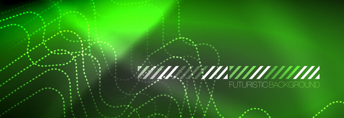 Glowing neon abstract lines, techno futuristic template