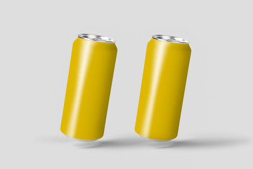 Realistic Can for beer, soda, lemonade, juice, energy drink.Blank with copy space. 3D rendering. Mock up template ready for your design.