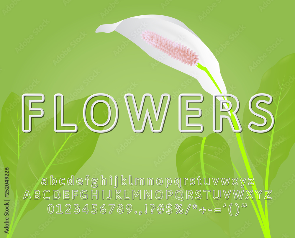 Aufkleber modern font effect with cut letters and simple shadow
