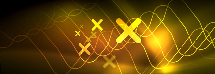 Shiny neon lights background, techno design, modern wallpaper for your project