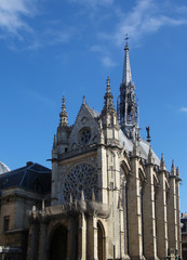 Fototapeta na wymiar Rare view of the Sainte Chapelle in Paris