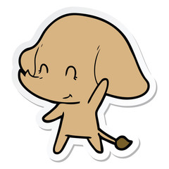 sticker of a cute cartoon elephant