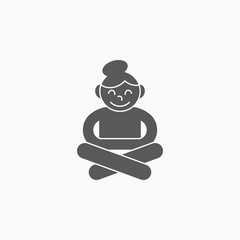 meditation icon, yoga vector
