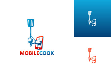 Mobile Cook Logo Template Design Vector, Emblem, Design Concept, Creative Symbol, Icon