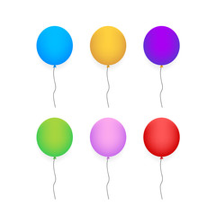 Colorful realistic helium balloons. Glossy realistic balloon for Birthday party. Vector illustration