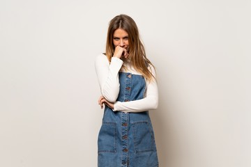 Happy pretty young blonde woman