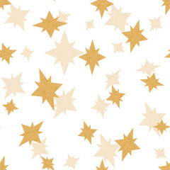 Gold star seamless pattern