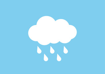 Cloud with rain icon flat design. vector illustration.