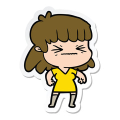 sticker of a cartoon woman