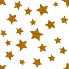 Gold star seamless pattern