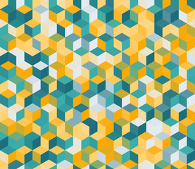 Obraz premium Seamless geometric pattern with colorful triangles. Geometric background.