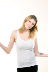 Fototapeta premium a girl is very positive