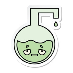 sticker of a cute cartoon science experiment