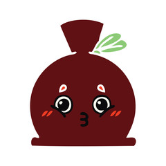 flat color retro cartoon sack