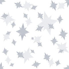 Silver star seamless pattern