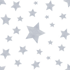 Silver star seamless pattern
