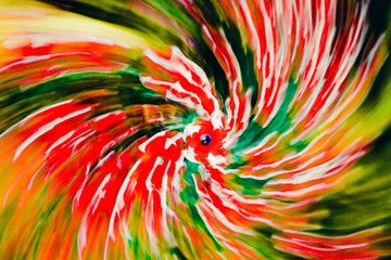 Abstract red Spiral with blue eye. Impressionism Photography.