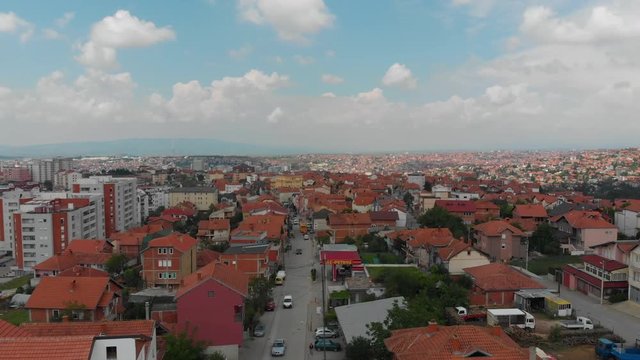 Aerial Serbia Kosovo Pristina June 2018 Sunny Day Mavic Air  Aerial video of downtown Pristina in Serbia on a beautiful sunny day.
