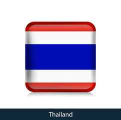 Flag of Thailand - Square glossy badge