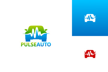 Pulse Automotive Logo Template Design Vector, Emblem, Design Concept, Creative Symbol, Icon