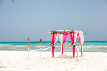 beach wedding and decoration.