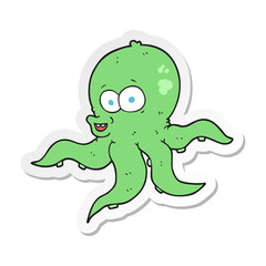 sticker of a cartoon octopus