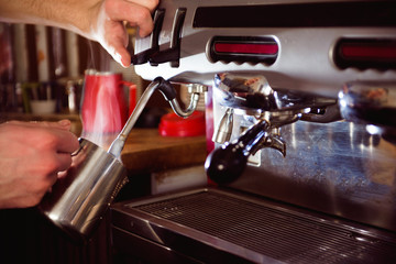 Barista Coffee Maker Machine Grinder Portafilter Concept